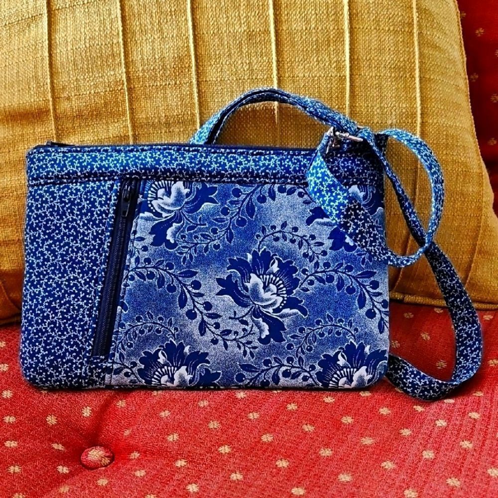 Rik Rak Vintage Blue Floral Crossbody Bag